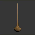 Elegant Golden Long Handle Spoon With Decorative Head For Daily Household Use