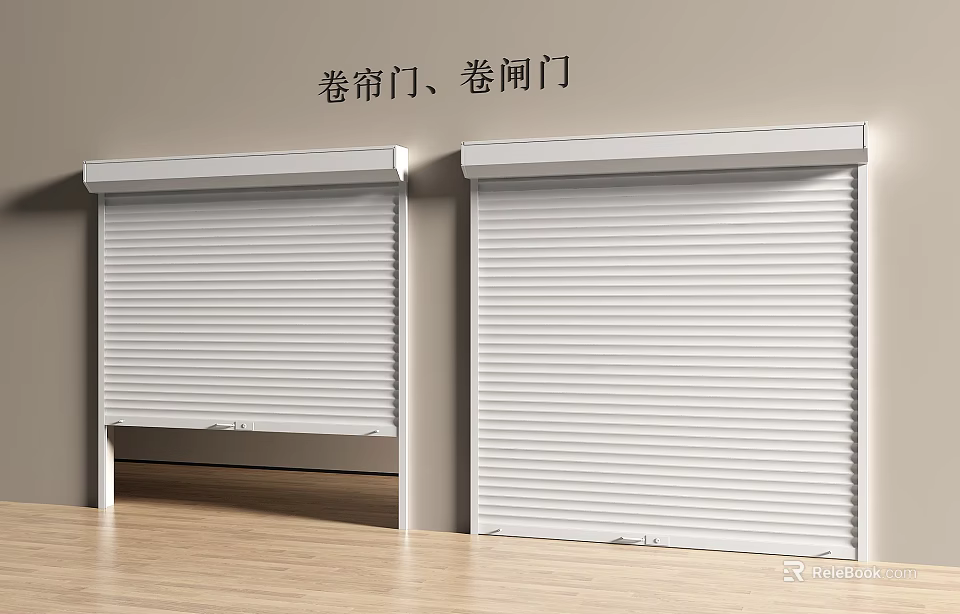 White Roller Shutter Doors With Modern Design For Indoor Installation 3d model 