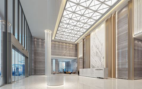 Modern Hall Office Lobby 3d model