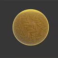 Wooden Floor Herringbone Pattern 3D Spherical Display with Vibrant Orange Natural Texture