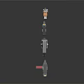 Various Pixelated Weapons 3D Modeled With Different Types And Detailed Structure