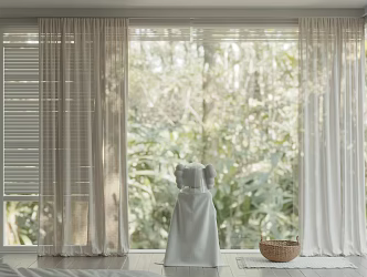 modern curtain gauze curtain 3d model