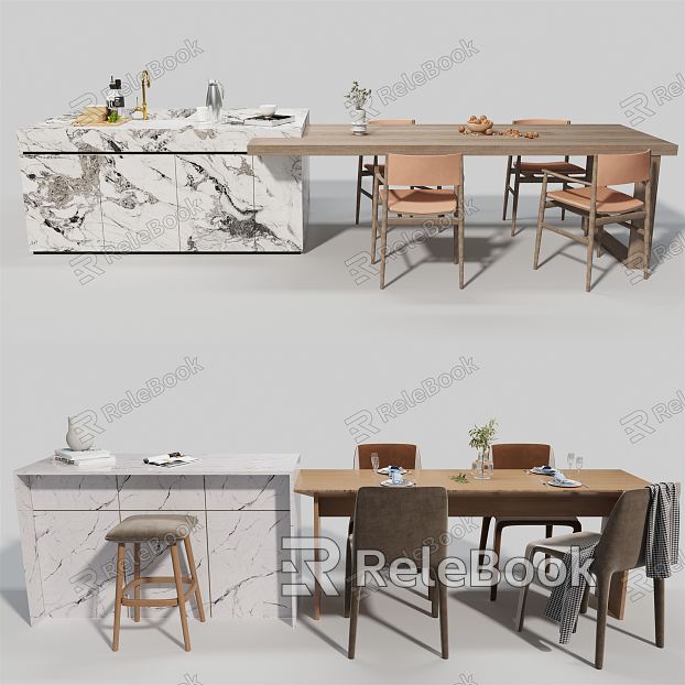 Modern Dining Table and Chair Combination Island Table and Chair model