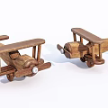 Electric Toy Wooden Biplane Airplanes With Vintage Style And Wheels