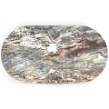 Modern Oval Coffee Table With Marbled Veined Surface And Sturdy Support Base 3d model