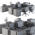 Office Desk and Chair Combination Office Desk Chair Chair 3d model