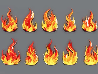 flame silhouette flame 3d model