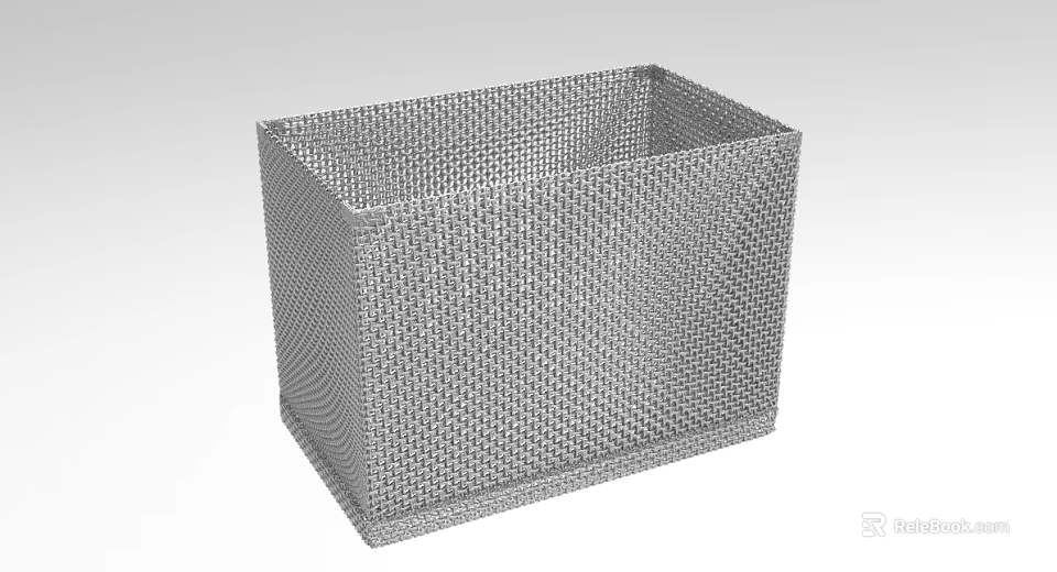 Decorative Metal Mesh Square Storage Basket Ornament Set for Home Decoration 3d model 