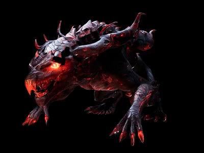 Hellhound Horror Crawling Monster Hell Crawling Monster Games Monster 3d model