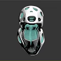 Futuristic Car Design With White Black Body Turquoise LED And Mesh Structure