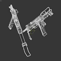 Vintage Submachine Gun With Metal Construction Detachable Magazine And Folding Stock