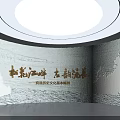 Museum Exhibition Hall Interior Featuring Glass Display Cases And Wall Exhibits
