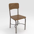 Comfortable Leisure Chair With Wooden Seat Back And Curved Metal Frame