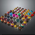 Colorful Decorated Cupcakes With Various Toppings And Vibrant Wrappers For Daily Use