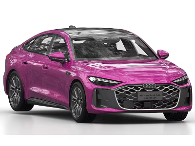 Pink Audi Sedan With Modern Exterior Design Sporty Grille And Sleek Headlights 3d model