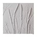 White Plant Relief Wall Decor With 3D Textured Elegant Reed Patterns Design 3d model