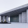 Modern Front Entrance Gate With Marble Walls And Glass Door Design