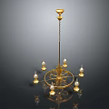 Golden Chandelier With Multiple Decorative Arms And Ornate Design For Elegant Interior Lighting