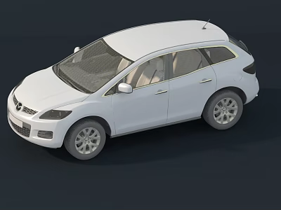White SUV Car Exterior Design With Sleek Body And Alloy Wheels 3d model