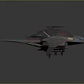 Futuristic Sci Fi Spaceship With Sleek Aerodynamic Design And Red Accents