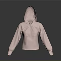 Fashionable Hooded Pink Top With Cutout Front Design And Long Sleeves Modern Minimalist Style