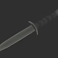 Tactical Weapon Knife With Black Handle And Sharp Blade Design