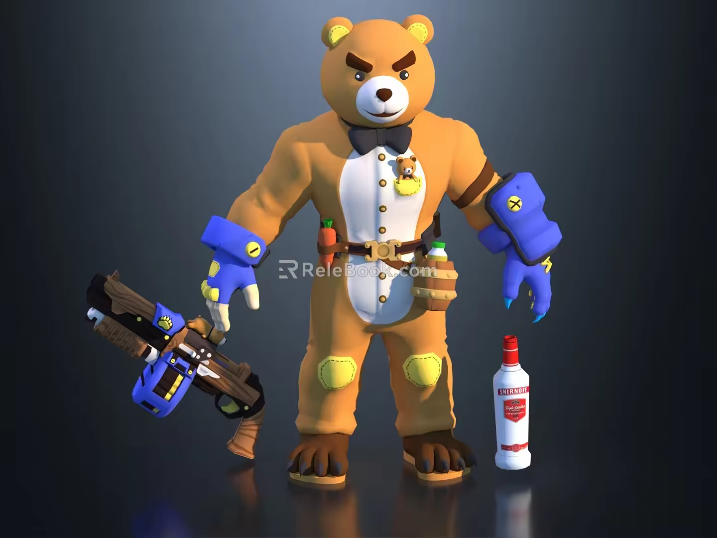 Game Warrior Game Character Anime Character Bear Warrior Robot Panda Warrior Sci-fi Warrior Sci-fi Soldier Robot Armor Alien 3d model