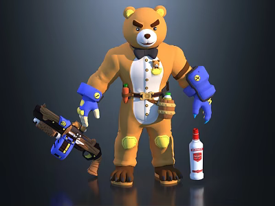 Game Warrior Game Character Anime Character Bear Warrior Robot Panda Warrior Sci-fi Warrior Sci-fi Soldier Robot Armor Alien 3d model