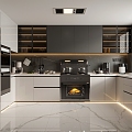 modern kitchen home kitchen kitchenware cabinet 3d model