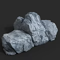 Natural Scene Displaying Detailed Stacked Gray Cracked Rocks With Textured Surfaces