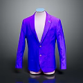 Elegant Purple Men's Suit With Single Breasted Design And Button Details