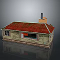 Small House Model With Red Roof Brick Chimney Beige Walls And Windows Reflection