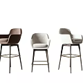 Modern Upholstered Bar Stools in Multiple Colors with Sleek Metal Legs