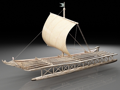 Wooden Boat Sailing Raft Old Ships Ancient Ships model