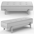 Vintage sofa stool Adriana Hoyos Ten Daybed 3d model