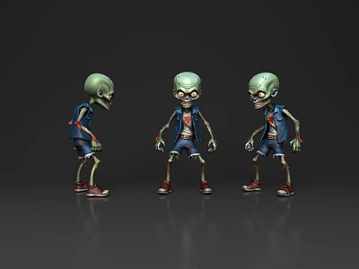 Zombie Cartoon Zombie Plant War Zombie Green Man Zombie Living Dead Monster Cartoon Character Cartoon Material Cartoon Elements 3d model