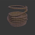 Handmade Brown Spiral Shaped Decorative Storage Basket Crafted From Thick Jute Rope
