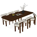Middle Ancient Style Dining Table and Chair Combination Dining Chair Single Chair Dining Table Ornaments 3d model