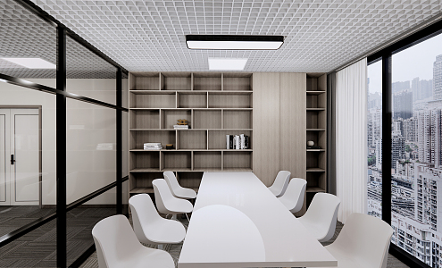 Modern conference room small conference room conference table office space staff wall office space 3d model