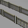 Black Wrought Iron Railings With Gold Accents And Spiked Ornate Design