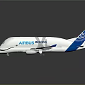 Airbus Beluga XL Aircraft With White And Blue External Design Features