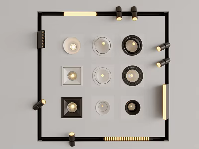 Modern Decorative Downlights And Spotlights With Various Designs For Ceiling Lighting Fixtures 3d model