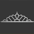 Silver Crown Headband With Shiny Embedded Diamonds And Dark Background Reflection 3d model