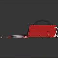 Red Car Battery Charger With Digital Display Black Handle And Cables With Clamps