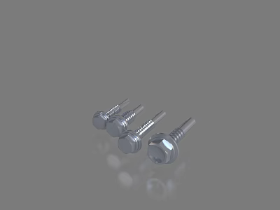 Stainless Steel Hex Head Screws With Threaded Shank For Construction Use 3d model