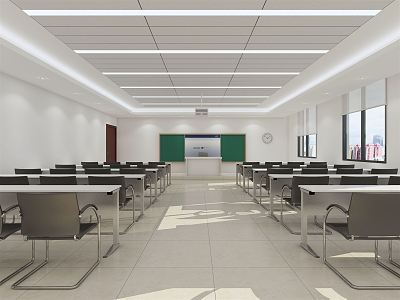 modern classroom 3d model