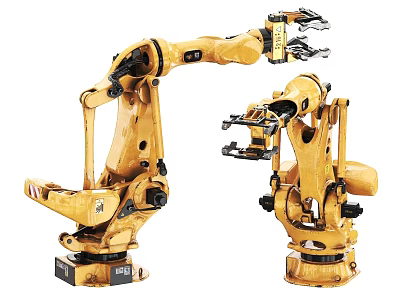 Yellow High Precision Industrial Robotic Arms Mechanical Equipment For Manufacturing Automation 3d model
