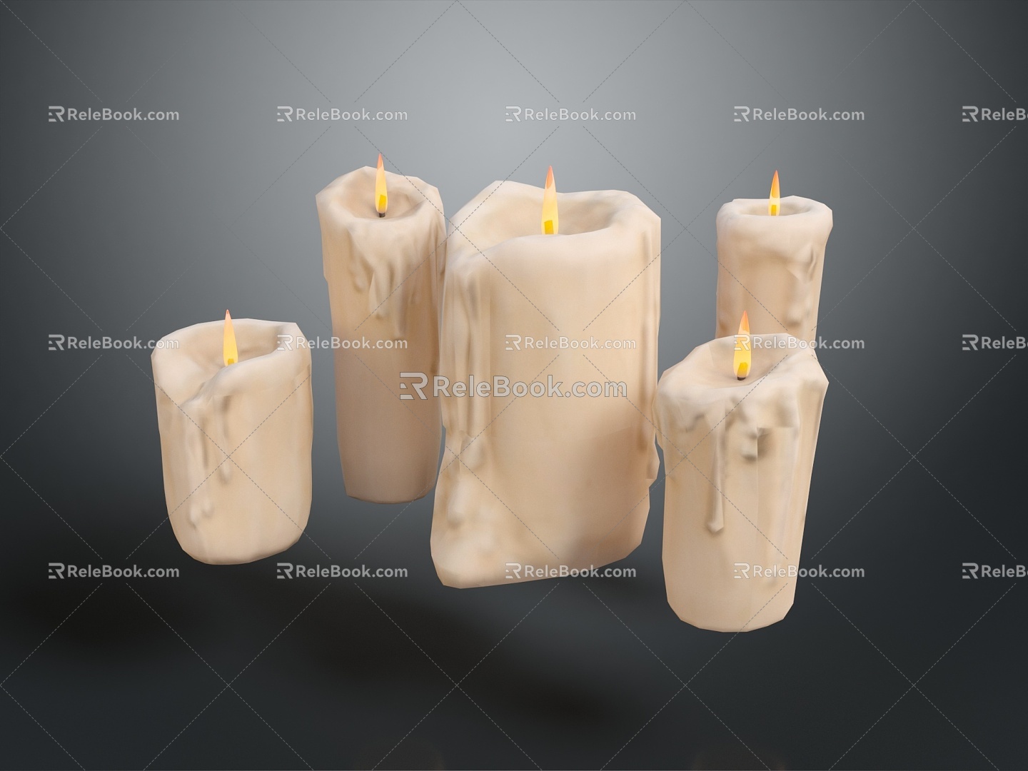 Candle Lighting Supplies Red Candle White Candle Candle Dinner Realistic model