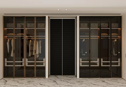 Modern Wardrobe Glass Wardrobe Finished Wardrobe Light Luxury Italian Wardrobe Cloakroom Wardrobe Clothes Bag 3d model