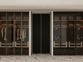 Modern Wardrobe Glass Wardrobe Finished Wardrobe Light Luxury Italian Wardrobe Cloakroom Wardrobe Clothes Bag 3d model